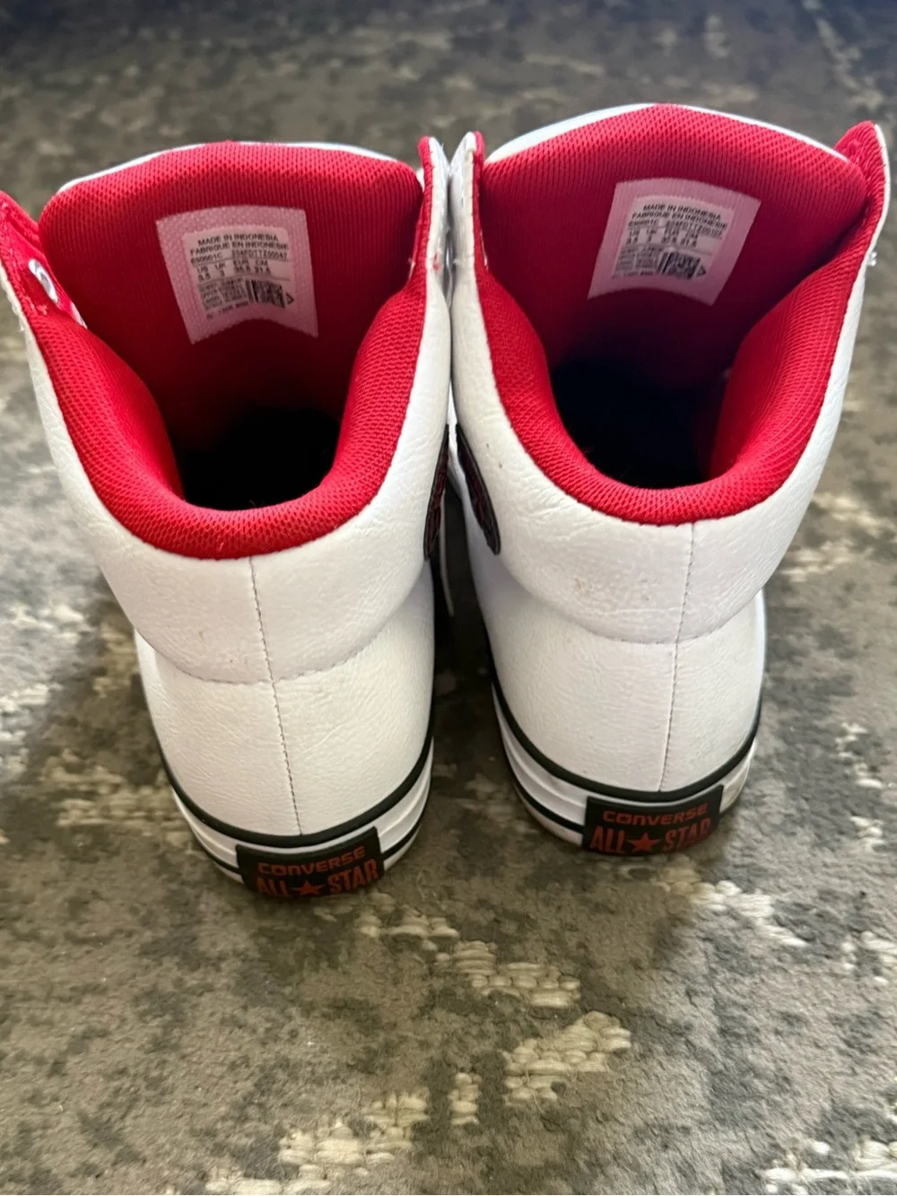 Converse Kids White and Red All Star High-Top Sneakers